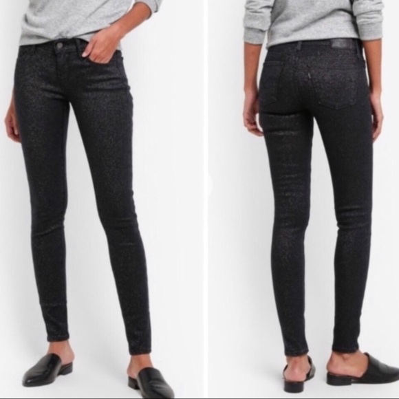 Levi’s Premium High Rise Black Shiny Skinny Jeans